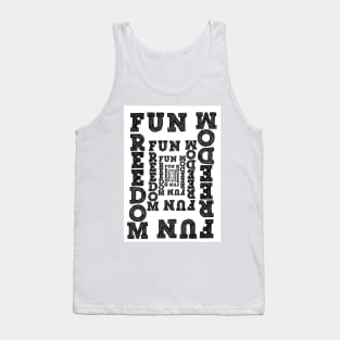 One Colour Word art Tank Top